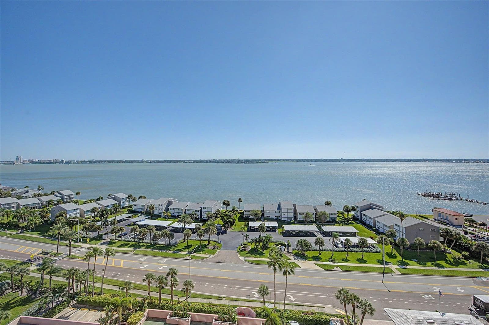 View of the Bay and Intracoastal from the second bedroom balcony! - 1310 GULF BLVD #14E, CLEARWATER