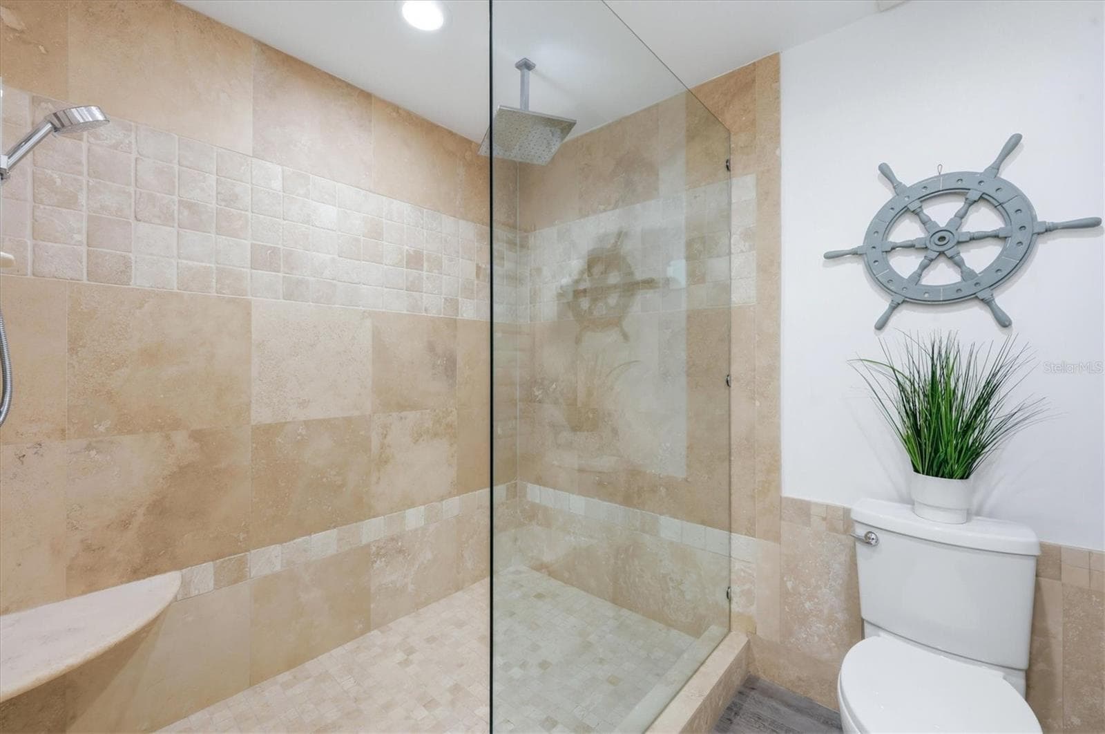 Huge shower with Rain head in Primary Suite - 615 DREAM ISLAND PL #212, LONGBOAT KEY