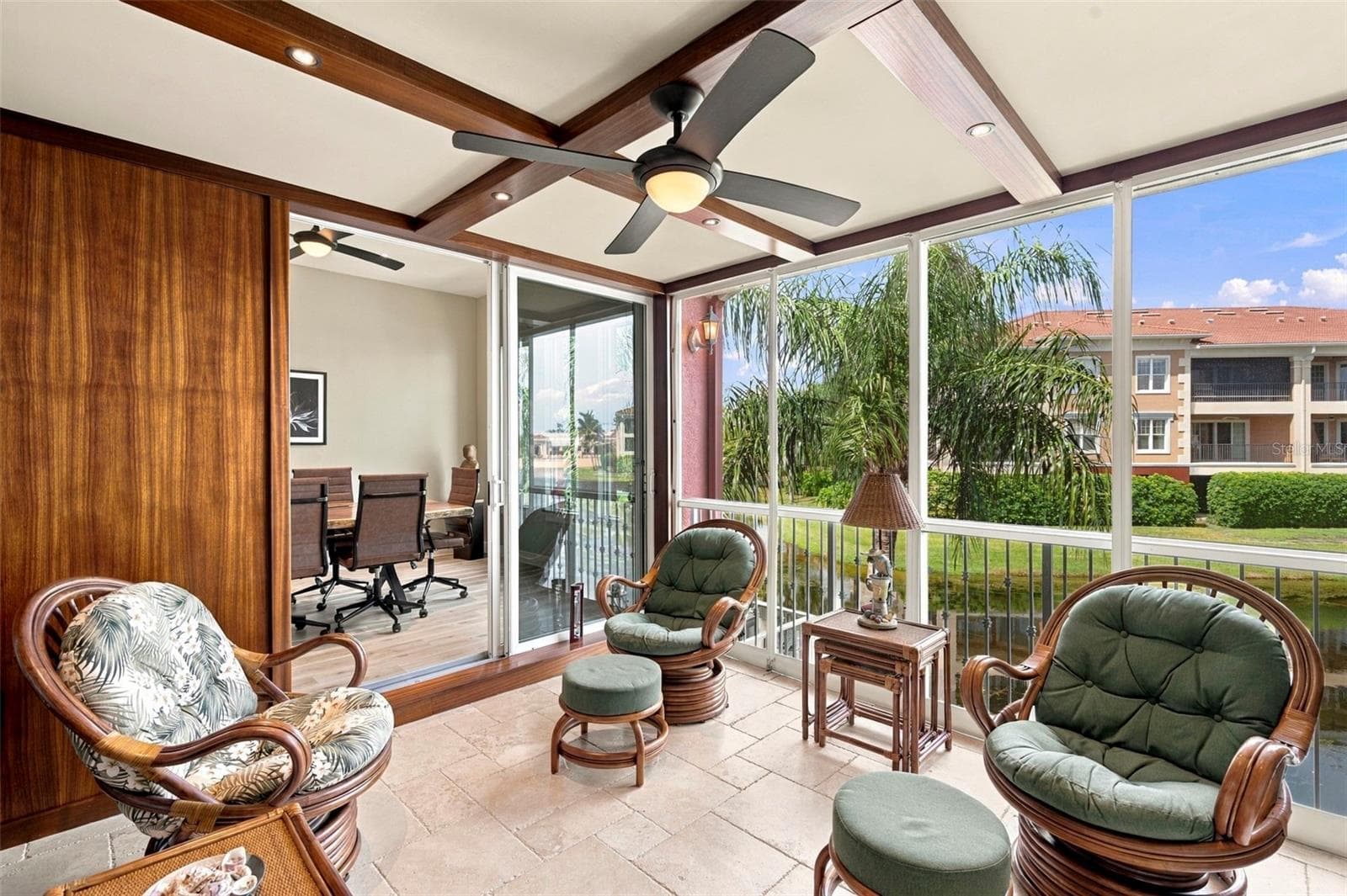 One of a kind outdoor space showcases beautiful African Mahogany trim, teak wall panels, and an impressive 14 coats of varnish, reflecting the craftsmanship - 10 LINCOLN AVE S, ST PETERSBURG