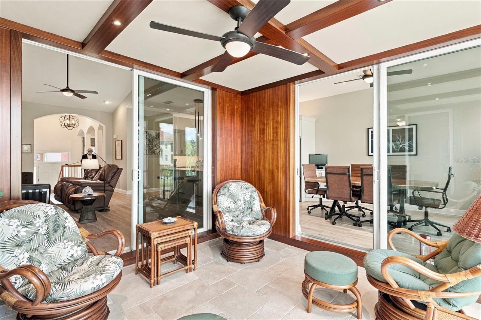 One of a kind outdoor space showcases beautiful African Mahogany trim, teak wall panels, and an impressive 14 coats of varnish, reflecting the craftsmanship - 10 LINCOLN AVE S, ST PETERSBURG