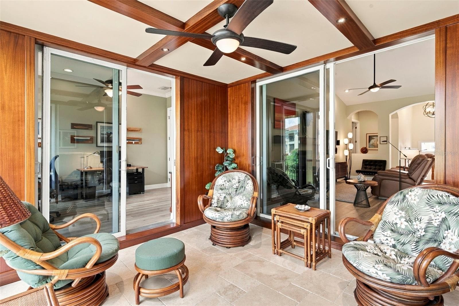 One of a kind outdoor space showcases beautiful African Mahogany trim, teak wall panels, and an impressive 14 coats of varnish, reflecting the craftsmanship - 10 LINCOLN AVE S, ST PETERSBURG