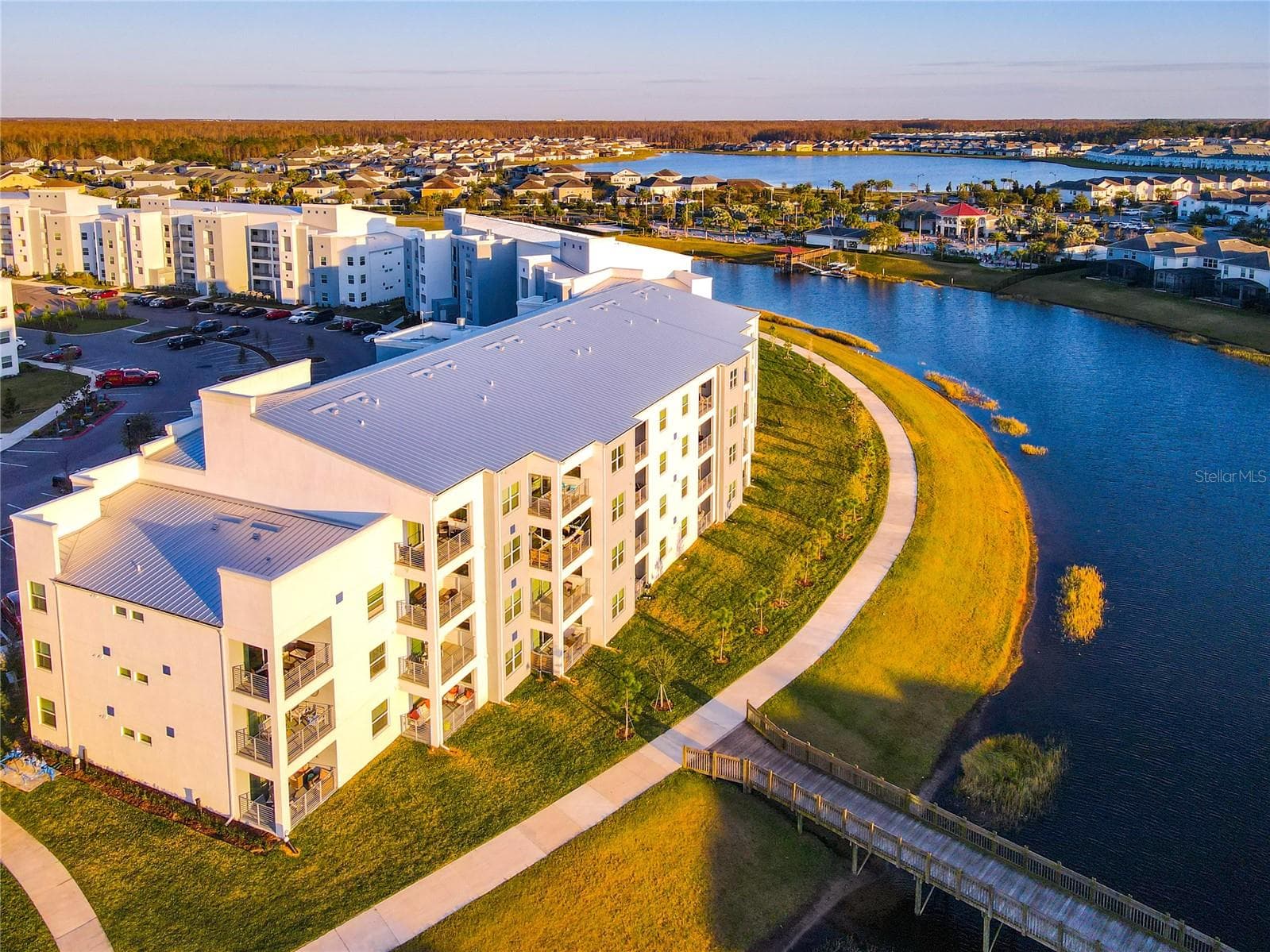 Aerial Building Waterfront View - 3131 PARADOX CIR #205, KISSIMMEE