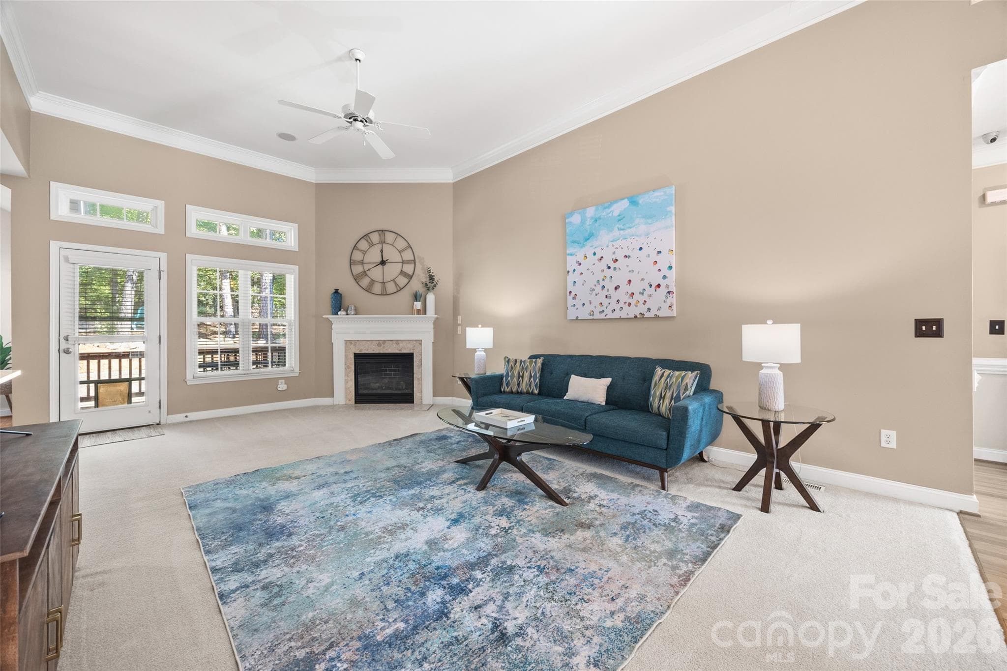 Great Room with gas fireplace - 1718 Sanridge Wind Lane, Charlotte