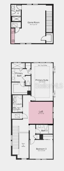 Floor 2 ~ Additional Highlights Include: 8' interior doors, tray ceiling package, wet bar at game room and shower in place of tub at bath 2 - 14743 FIELD DAISY DR, WINTER GARDEN