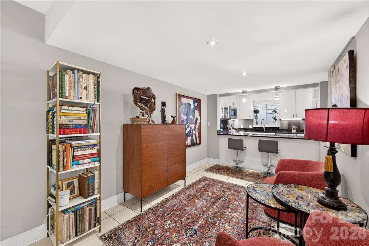 Den Connects Kitchen to Dining and Living Room - 3762 Winding Creek Lane, Charlotte