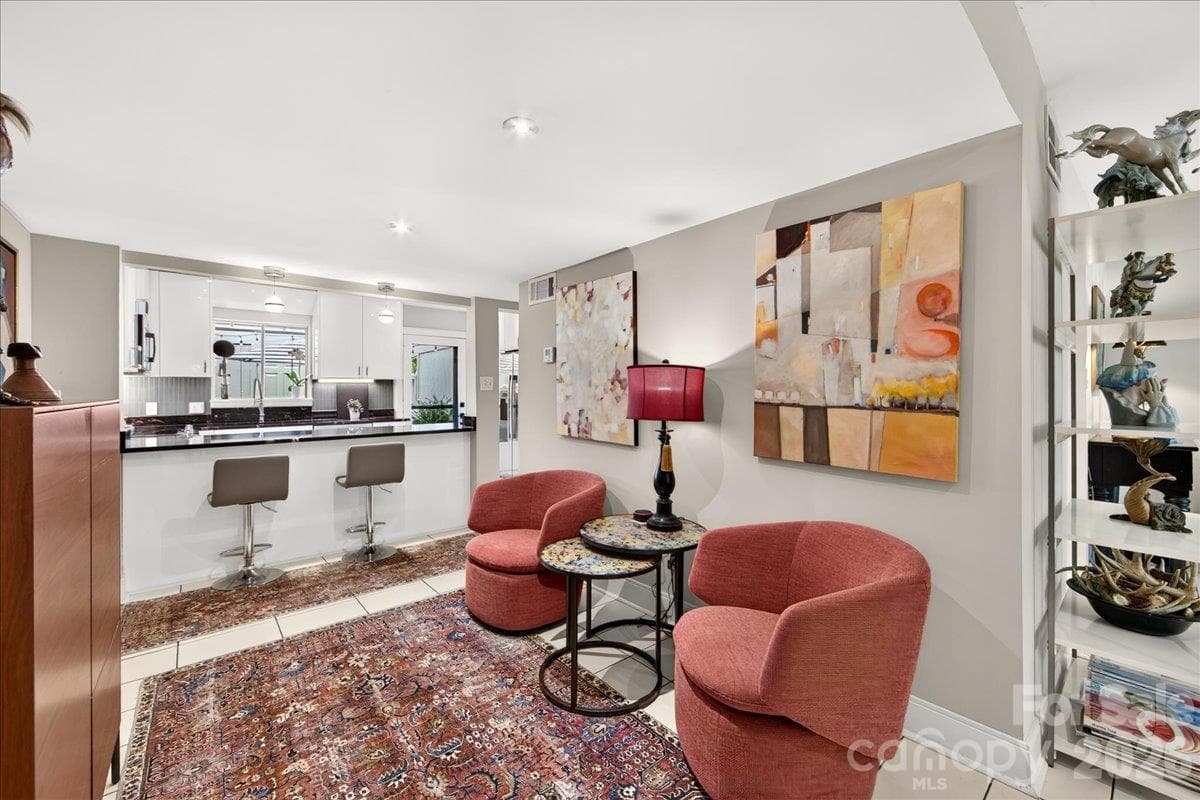 Den Connects Kitchen to Dining and Living Room - 3762 Winding Creek Lane, Charlotte