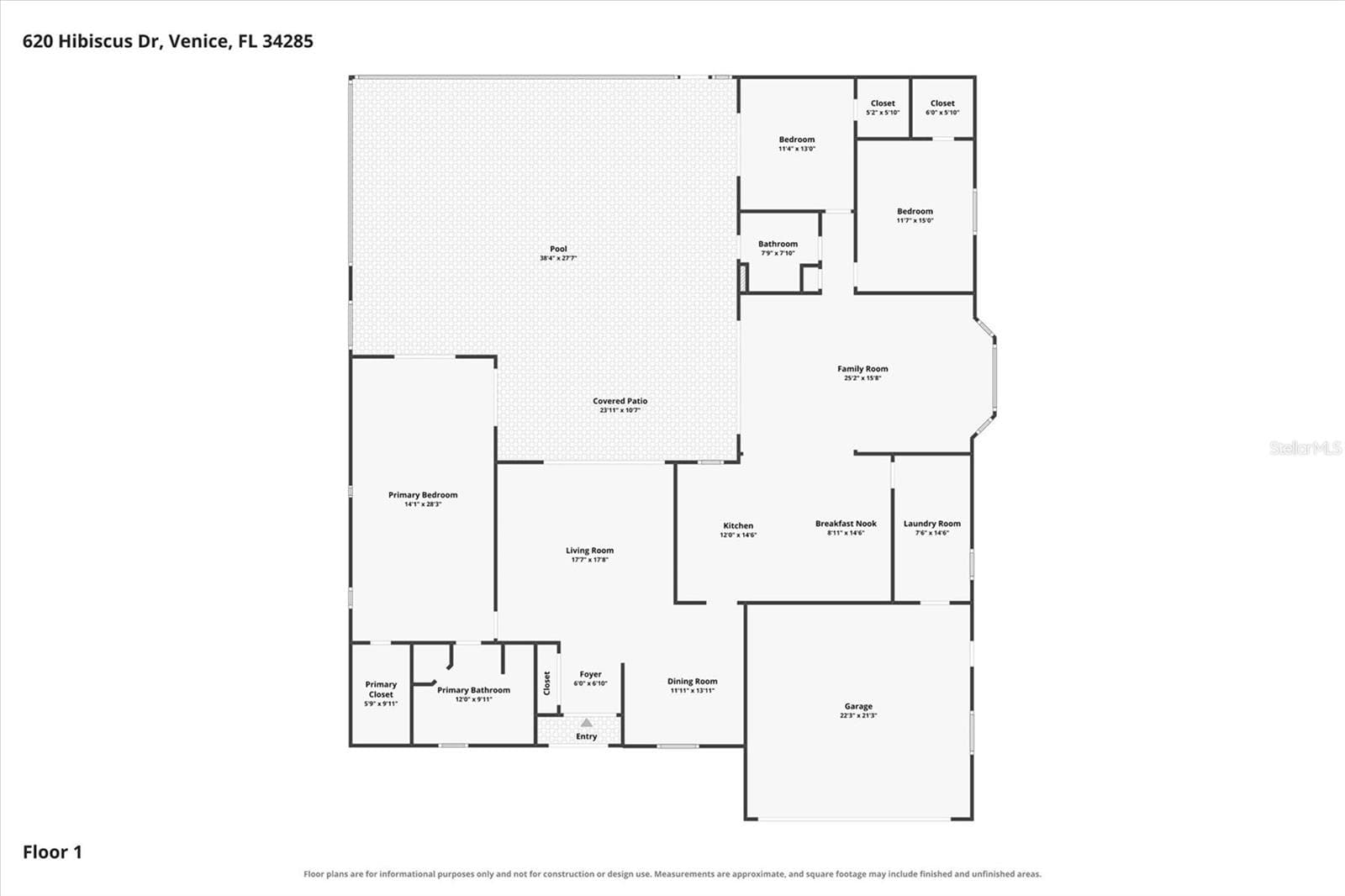 floor plan - 620 HIBISCUS DR, VENICE