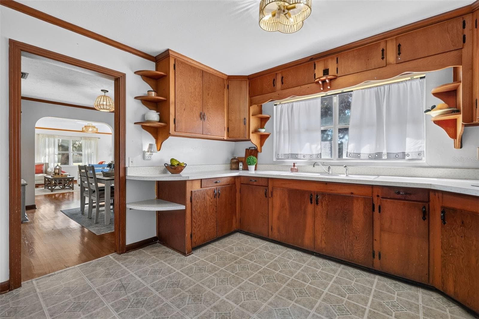 Kitchen with original hard wood cabinets - 519 HUEY ST, WILDWOOD