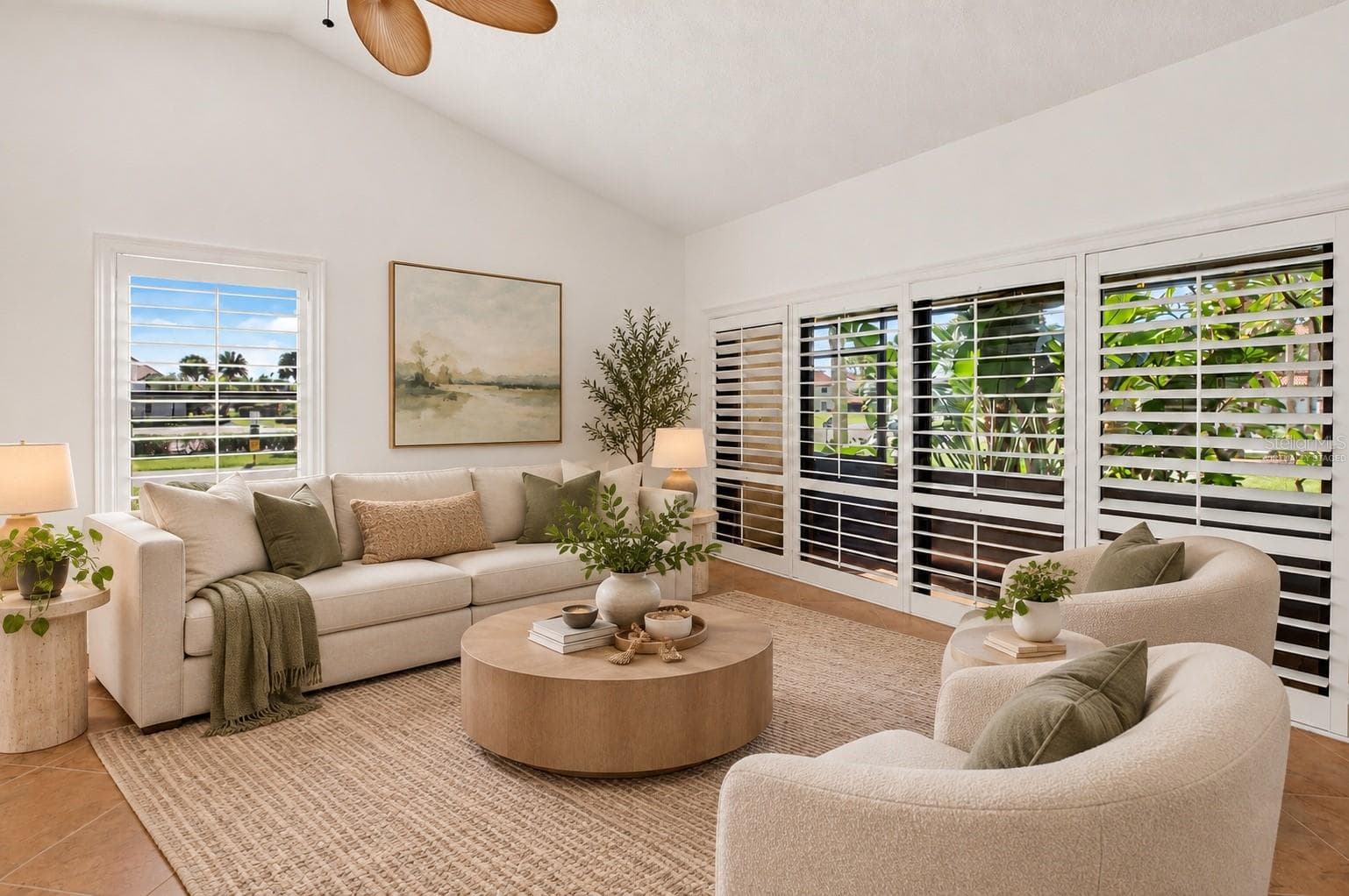 Virtually Staged Living Room - 10 VIA DE CASAS SUR #101, BOYNTON BEACH