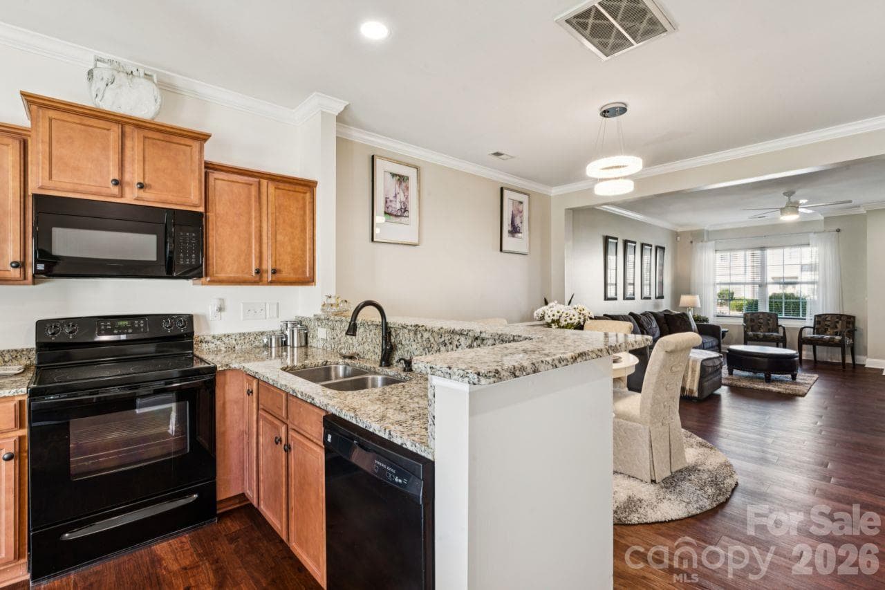 Kitchen Open to Dining and Living - 248 Halton Crossing Drive, Concord