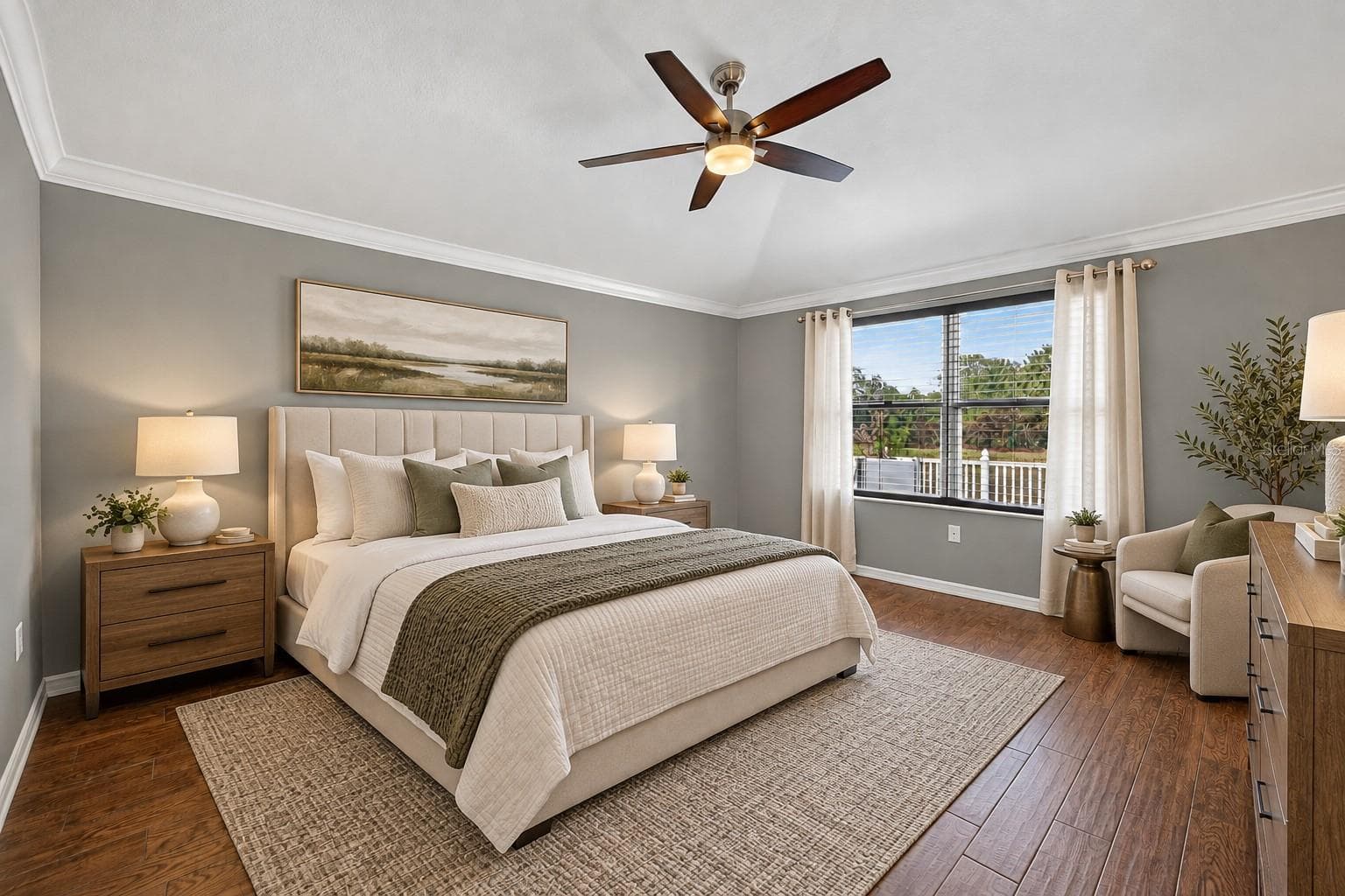 MASTER BEDROOM-AI STAGED for furniture context - 1750 LEYBOURNE LOOP, WESLEY CHAPEL