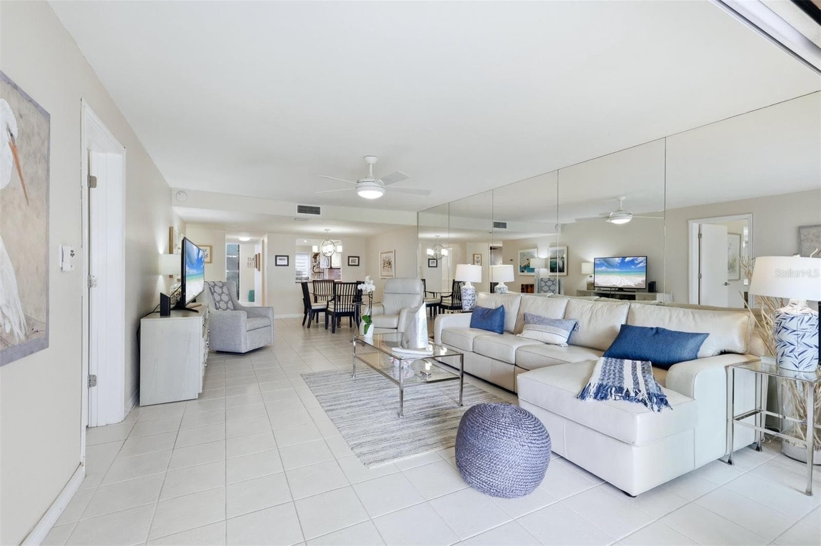 Large living room with water views - 5655 GULF OF MEXICO DR #A107, LONGBOAT KEY