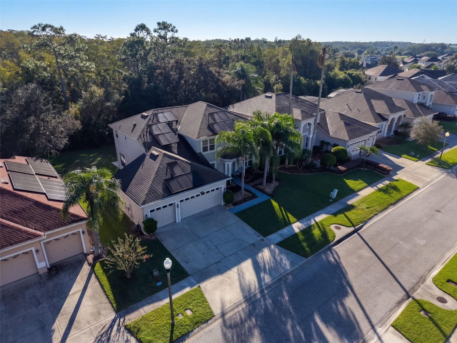 Arial view with solar panels - 10603 SUNRISE TERRACE DR, ORLANDO