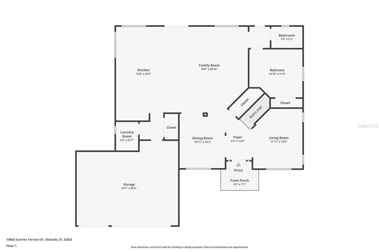 Downstairs Floorplan - 10603 SUNRISE TERRACE DR, ORLANDO