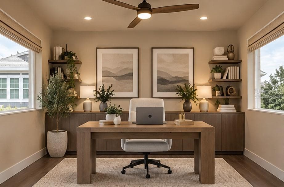 Virtually staged With balcony converted to a home office - 8153 BELLOW ST, ORLANDO