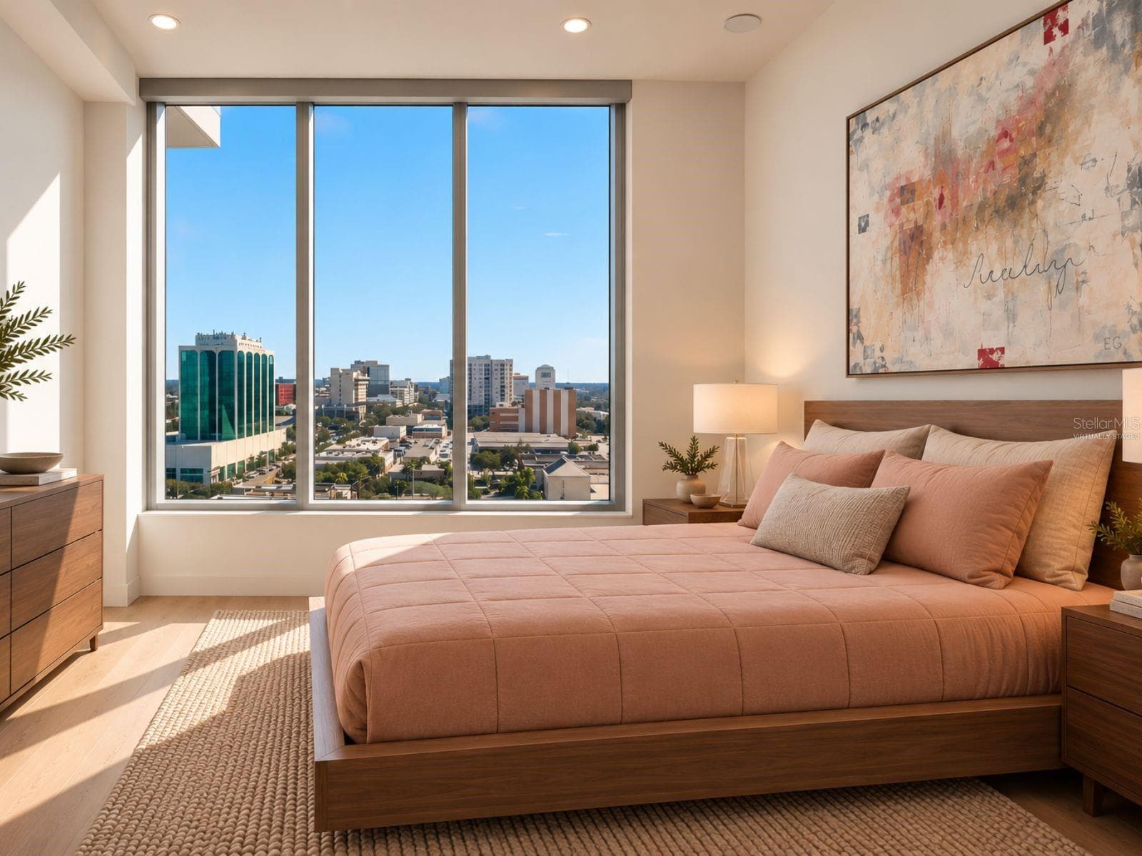 Virtually staged guest bedroom - 111 S PINEAPPLE AVE #1103, SARASOTA