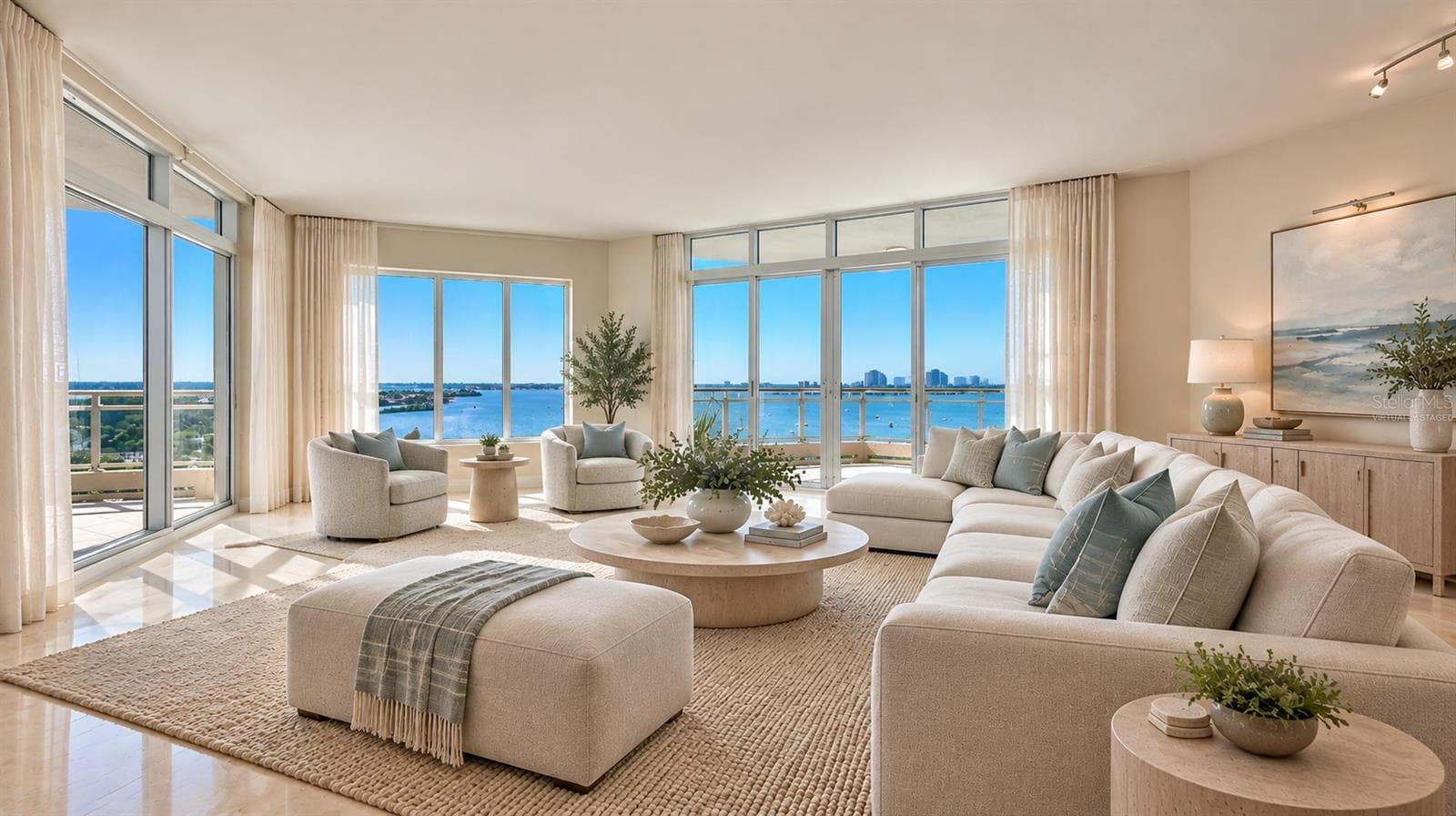 Virtually Staged Great Room - 340 S PALM AVE #101, SARASOTA
