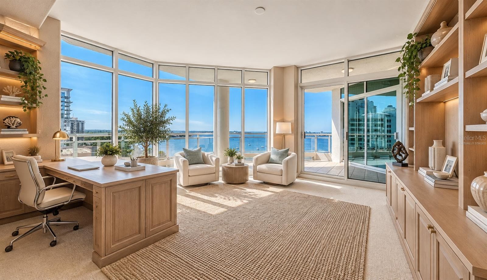 Virtually Staged Second Bedroom Converted to Office - 340 S PALM AVE #101, SARASOTA