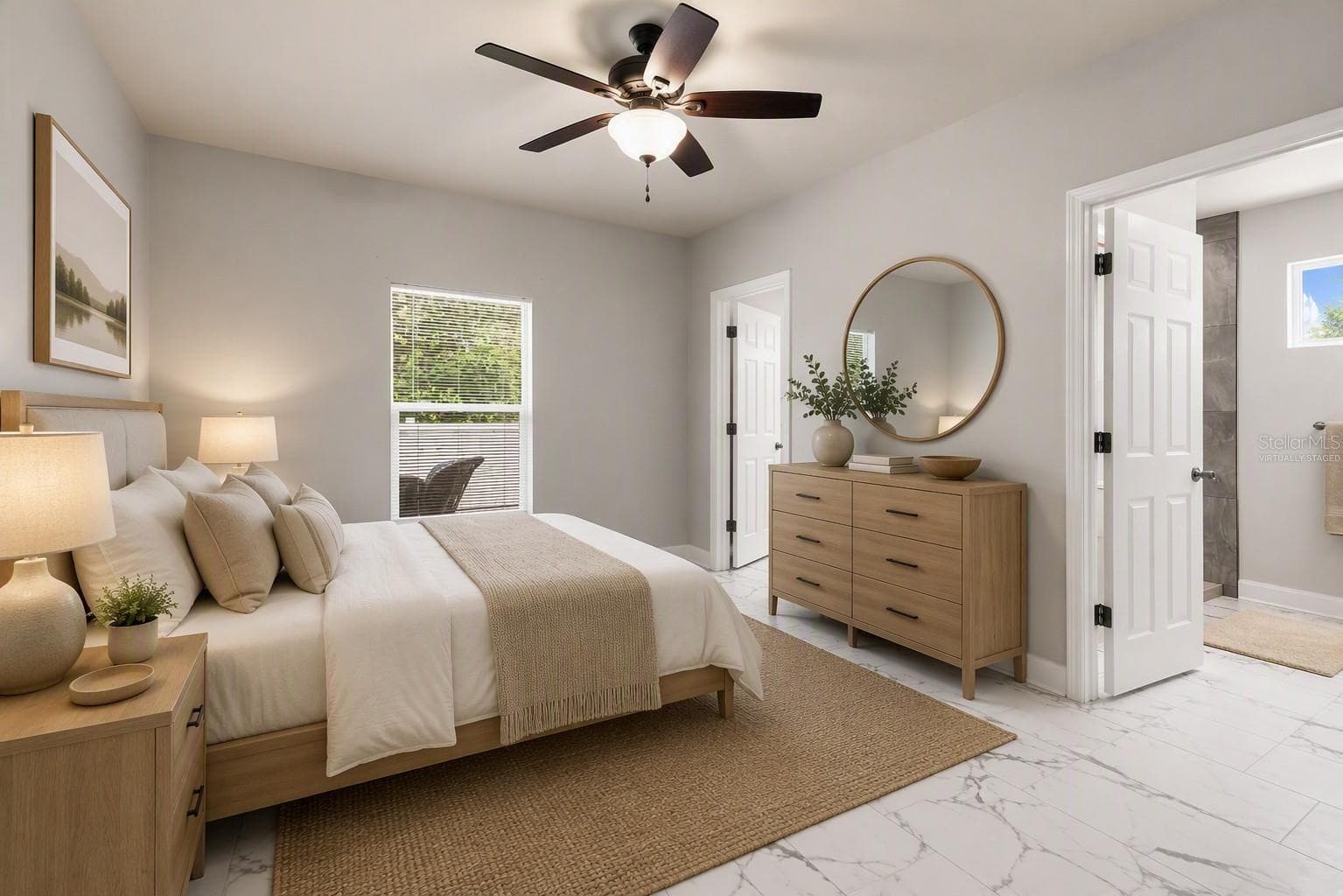Primary Bedroom virtually staged - 3954 S SANFORD AVE, SANFORD