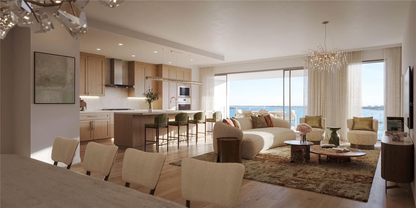 Artist Rendering 02 Residence Great Room - 325 GOLDEN GATE PT #1002, SARASOTA