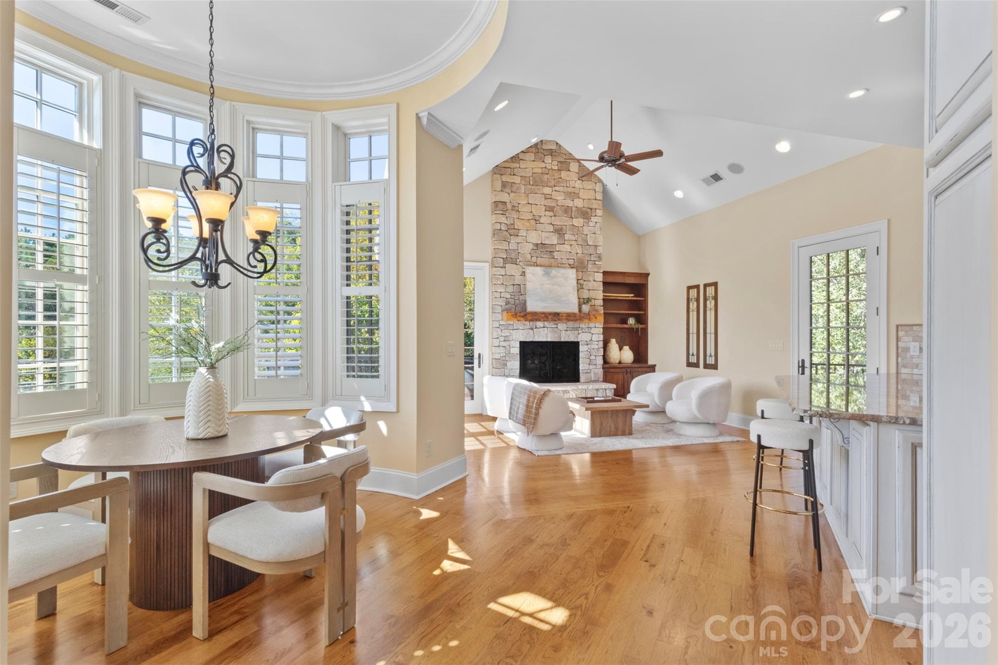 Breakfast area is open to the kitchen and hearth room - 973 Pinnacle Drive, Iron Station