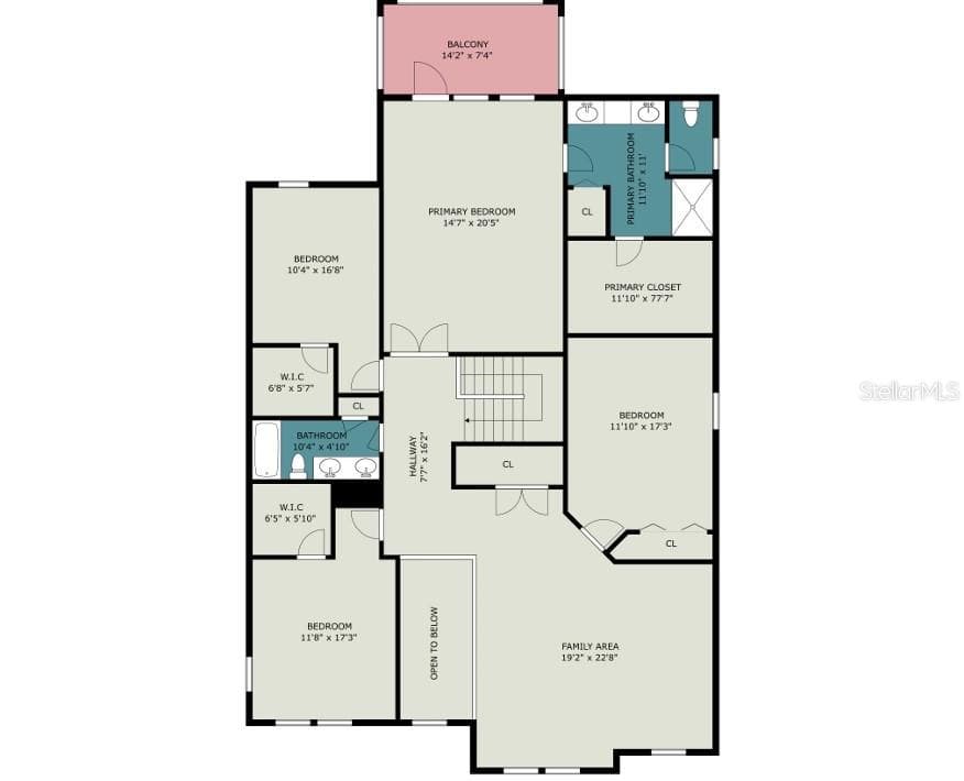 Second Floor Plan - 16012 SONOMA GROVE CIR, TAMPA