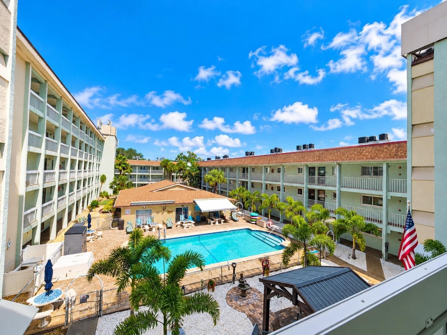 Pool Area from West side - 801 83RD AVE N #322, ST PETERSBURG