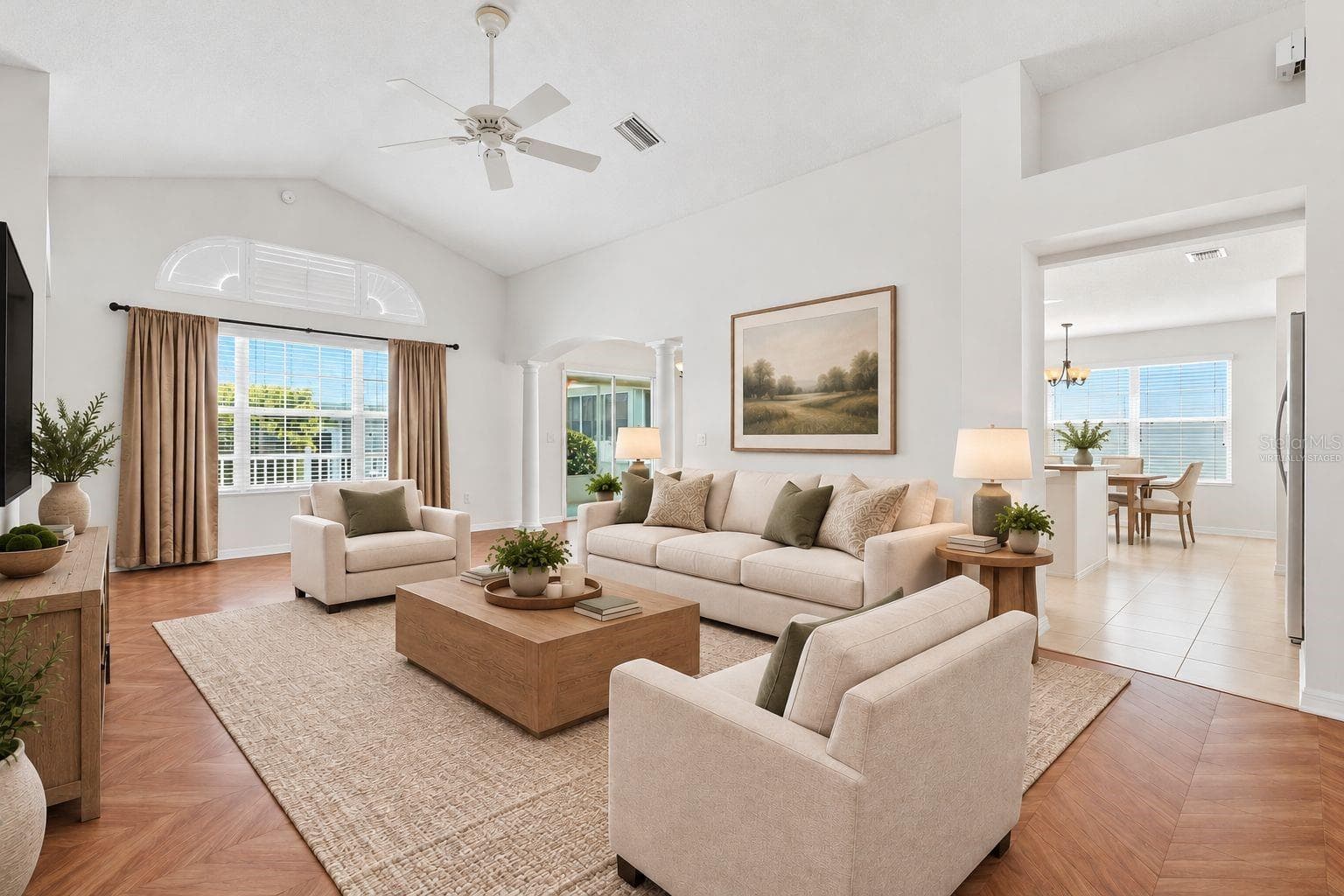 Virtually Staged Living Room - 1563 EASTOVER TER, THE VILLAGES