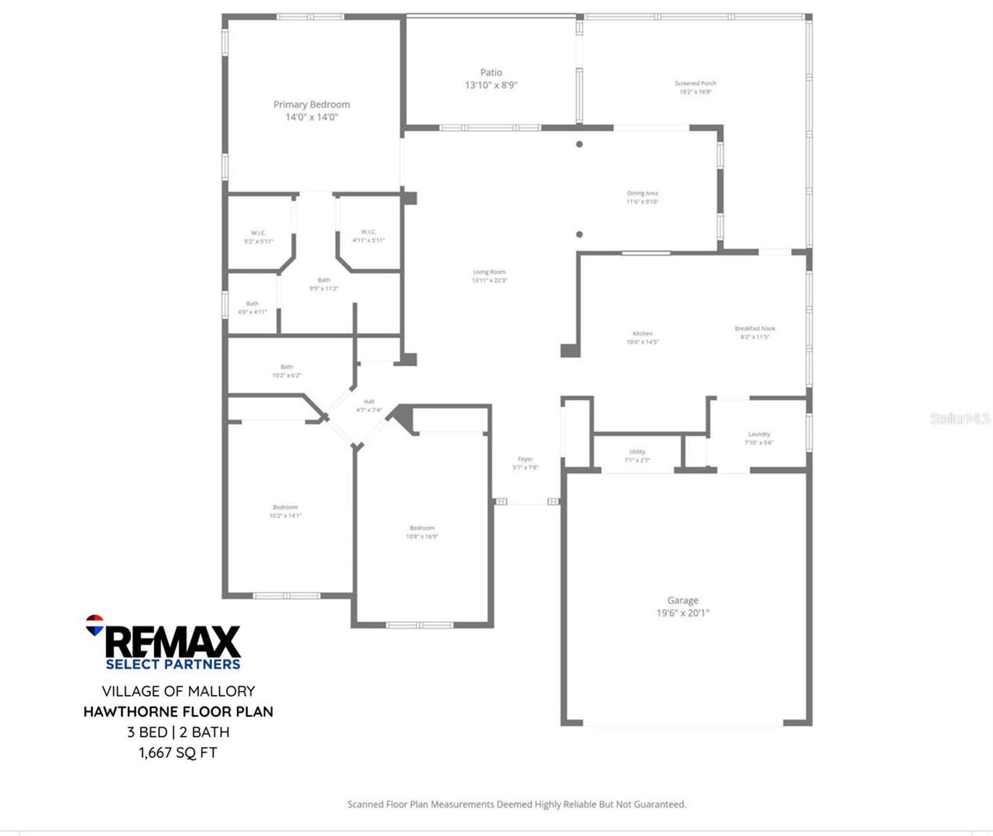 Floor Plan - Hawthorne - 1563 EASTOVER TER, THE VILLAGES