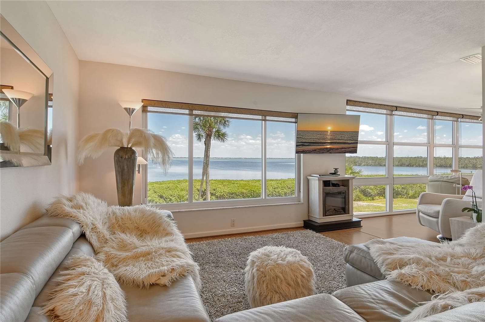 Living Area with Fireplace - 4800 GULF OF MEXICO DR #205, LONGBOAT KEY