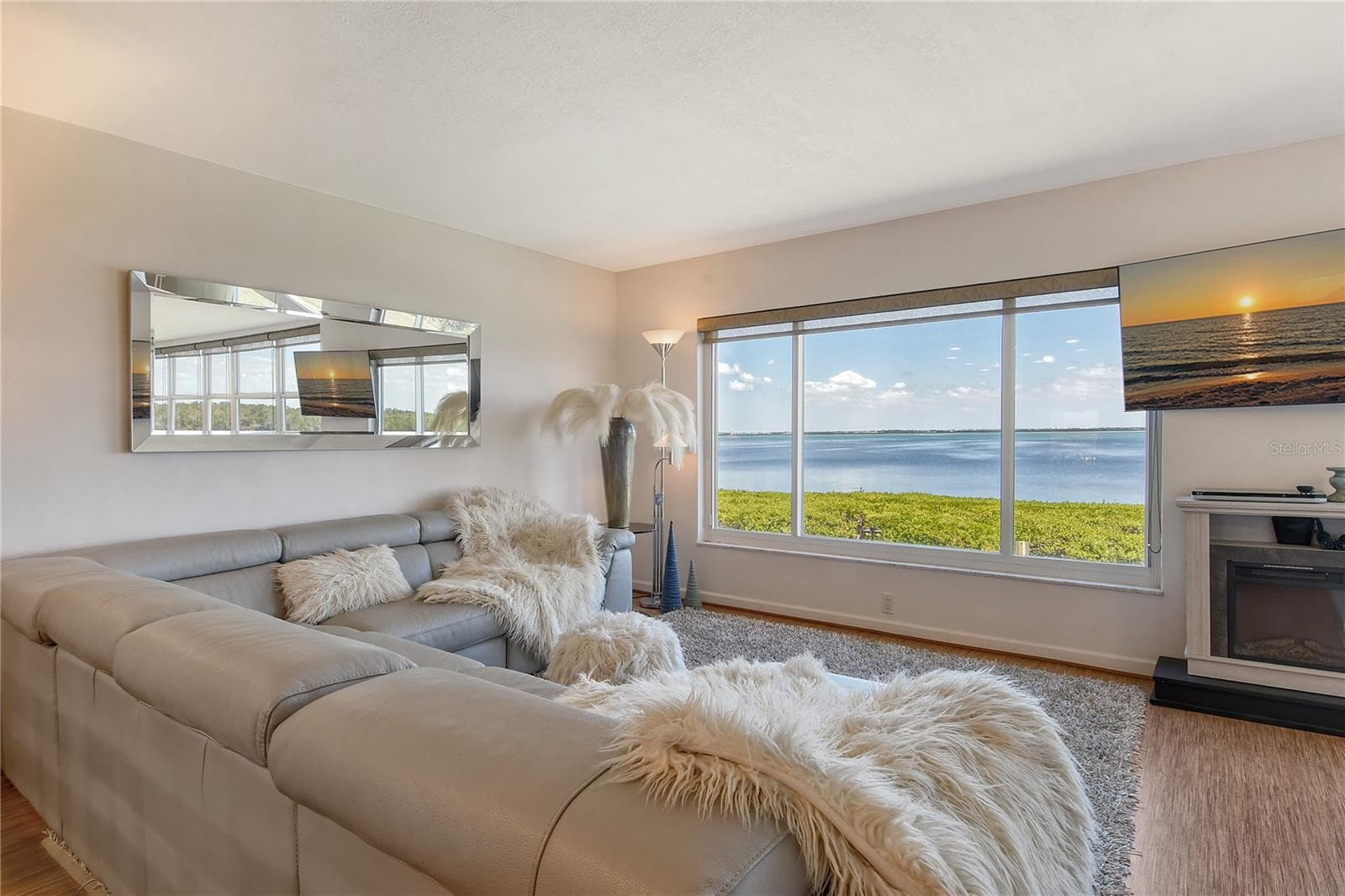 Living Area with Fireplace - 4800 GULF OF MEXICO DR #205, LONGBOAT KEY