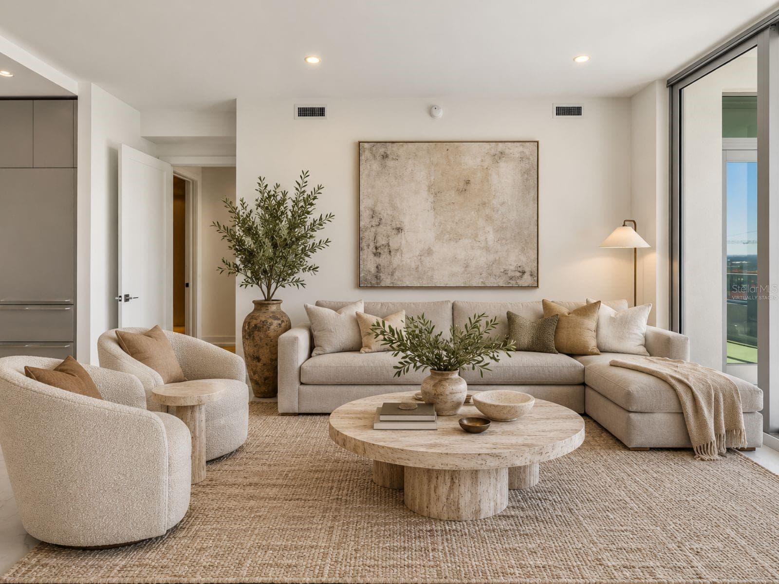 Virtually staged Great room - 111 S PINEAPPLE AVE #1103, SARASOTA