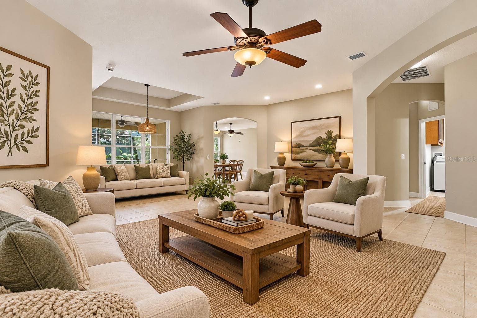 LIVING ROOM - virtually staged - 1609 VICTORIA GARDENS DR, DELAND