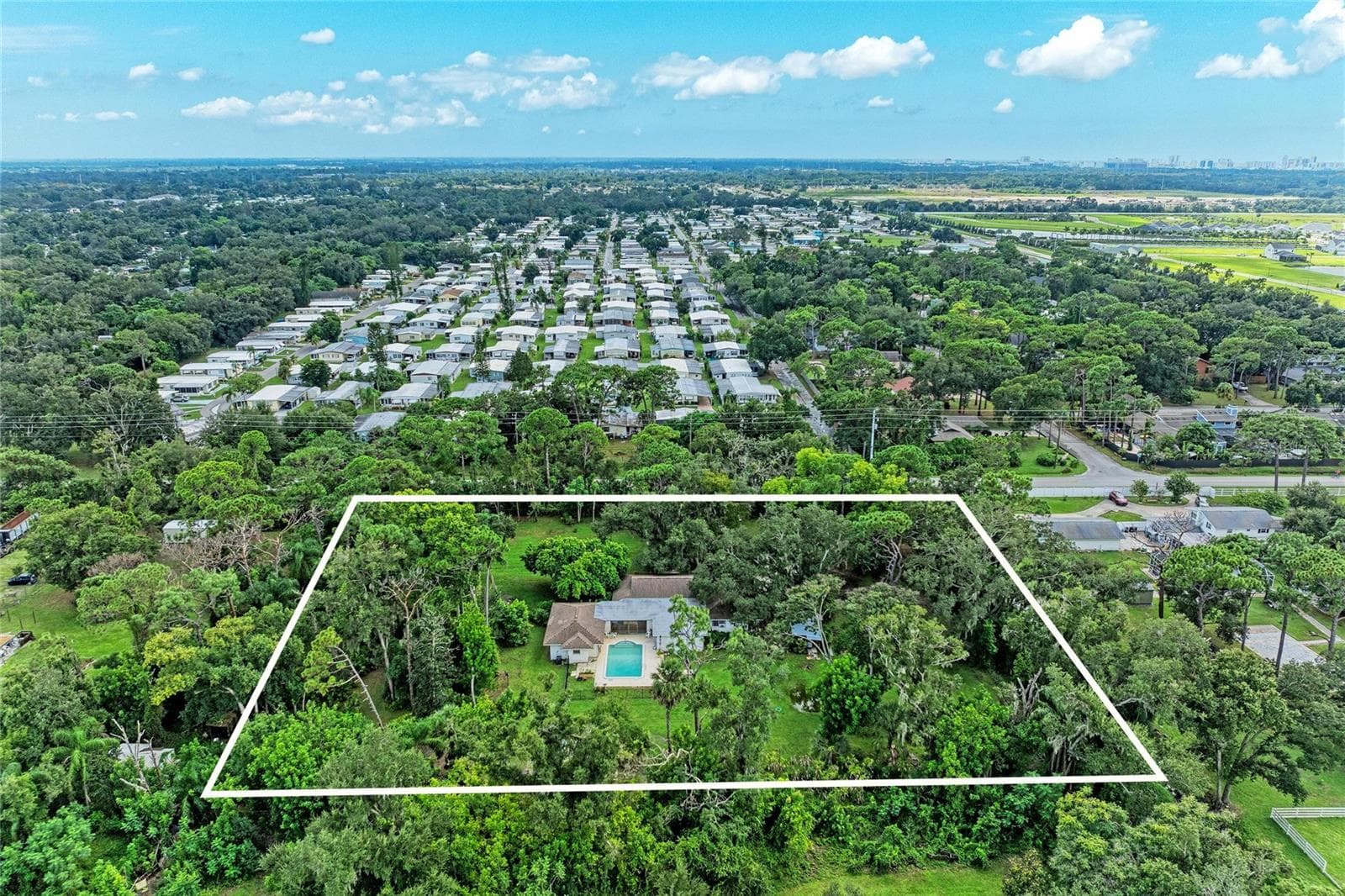 Arial with Approx Property Lines - 2953 47TH ST, SARASOTA