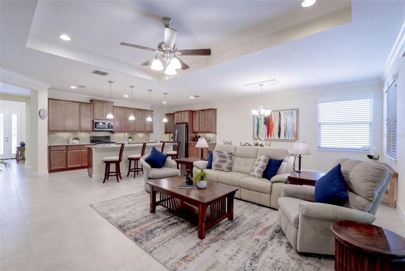 View of the Great Room, Dining Room & Kitchen areas - 1233 EGGLESTON DRIVE, DELAND