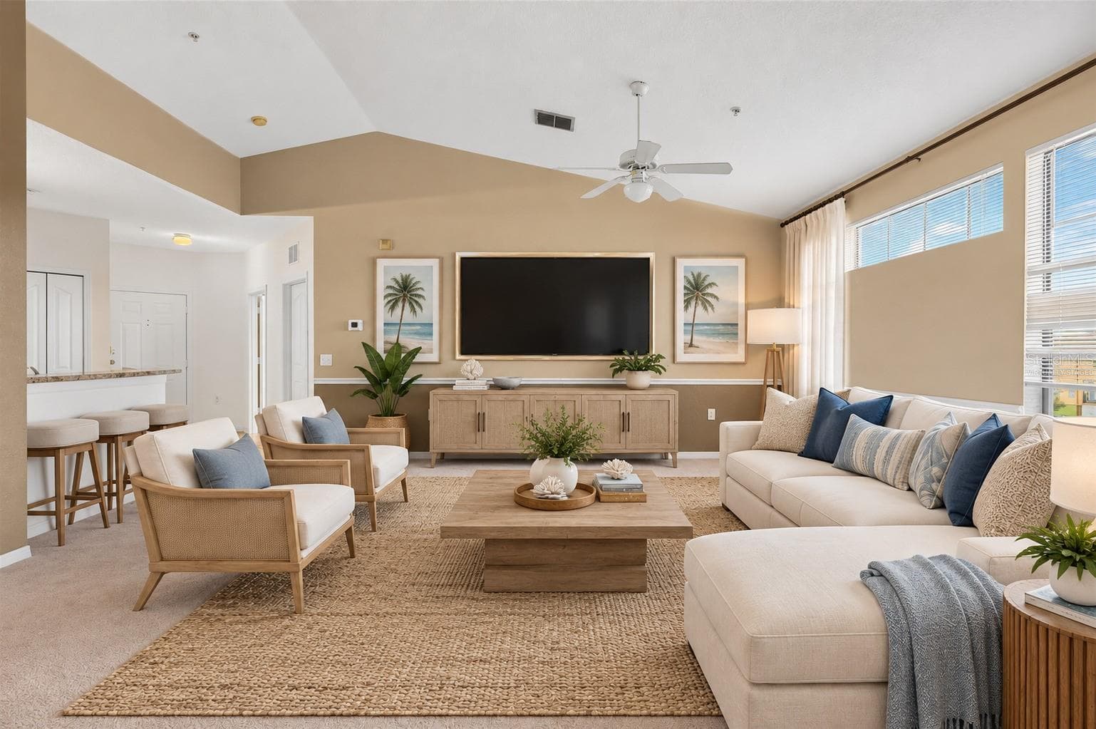 Virtually Staged Living Room - 6149 METROWEST BLVD #308, ORLANDO