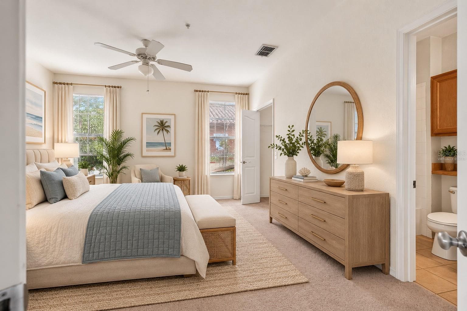 Virtually Staged Primary Bedroom - 6149 METROWEST BLVD #308, ORLANDO