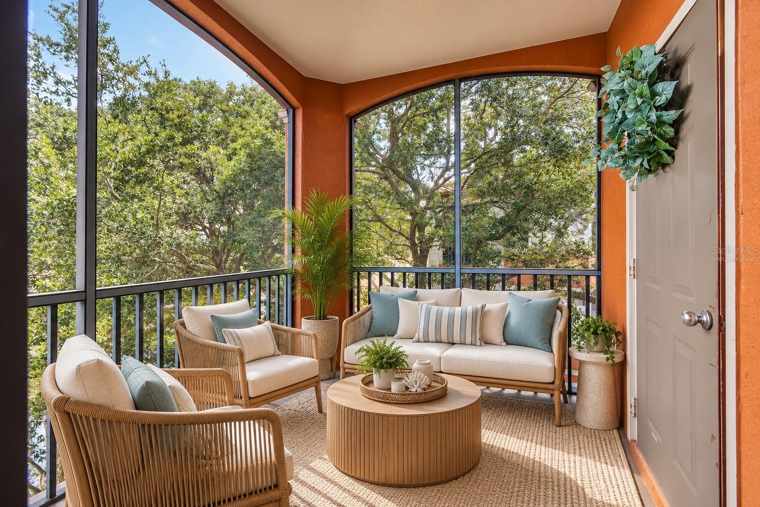 Virtually Staged Screened Balcony - 6149 METROWEST BLVD #308, ORLANDO