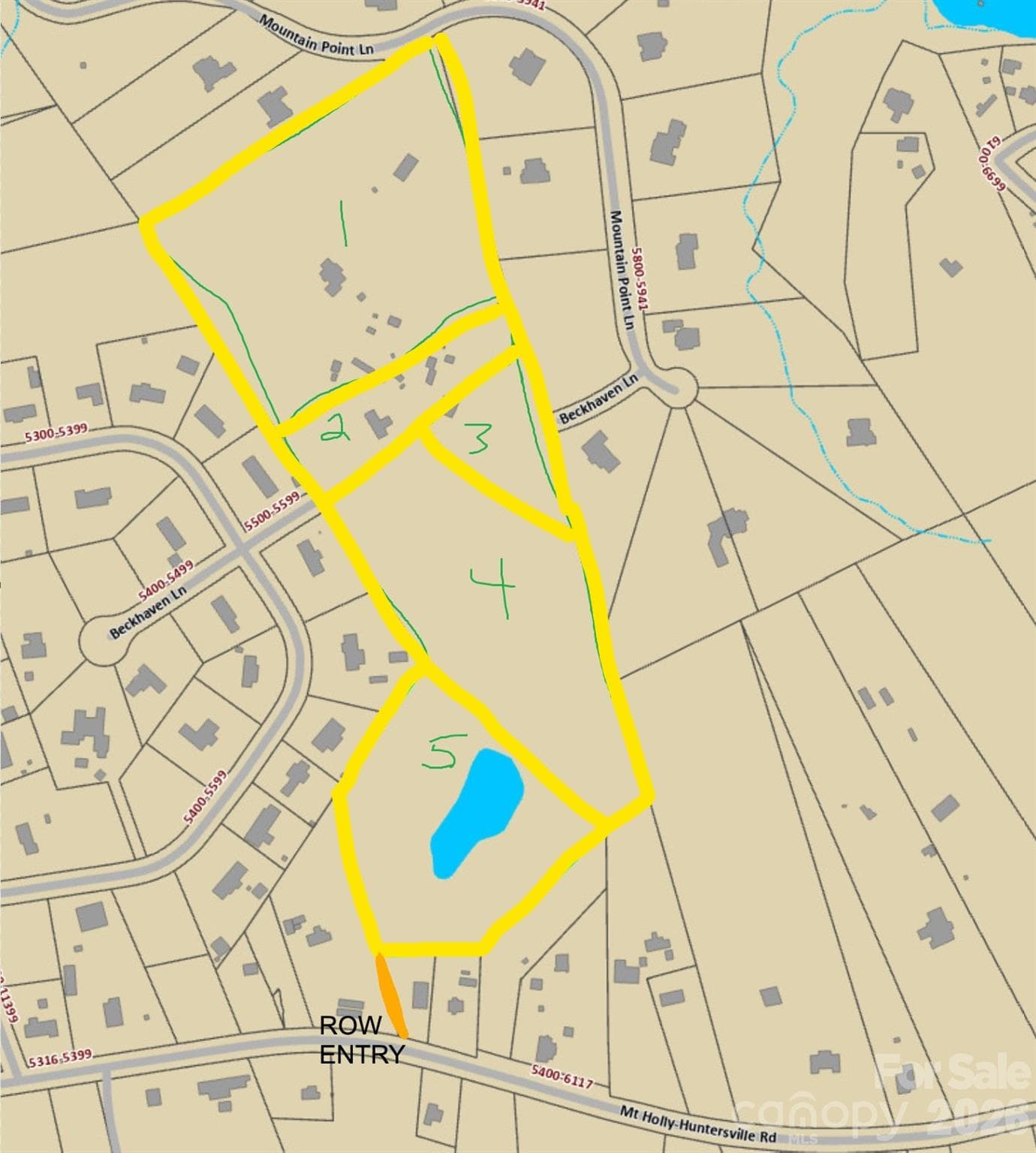 All 5 parcels being sold w/ROW. - 5525 Mount Holly huntersville Road, Charlotte