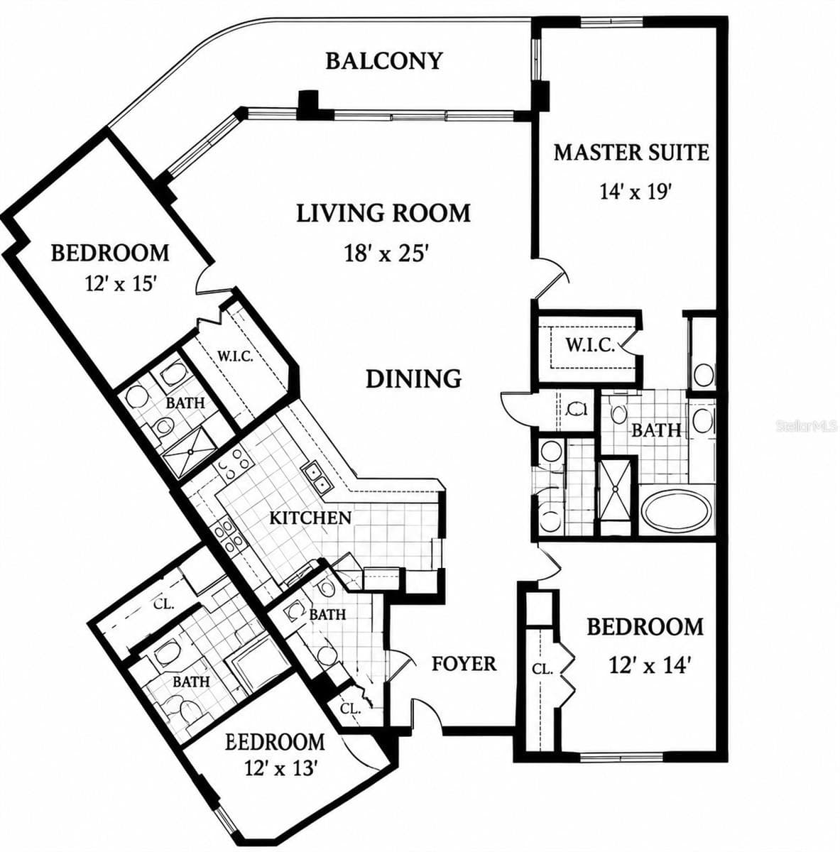 Floorplan - 2545 S ATLANTIC AVE #403, DAYTONA BEACH SHORES