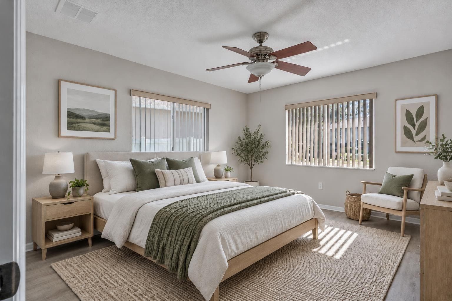 Virtually Staged Primary bedroom - 7399 TANAWANDA TRL, SPRING HILL