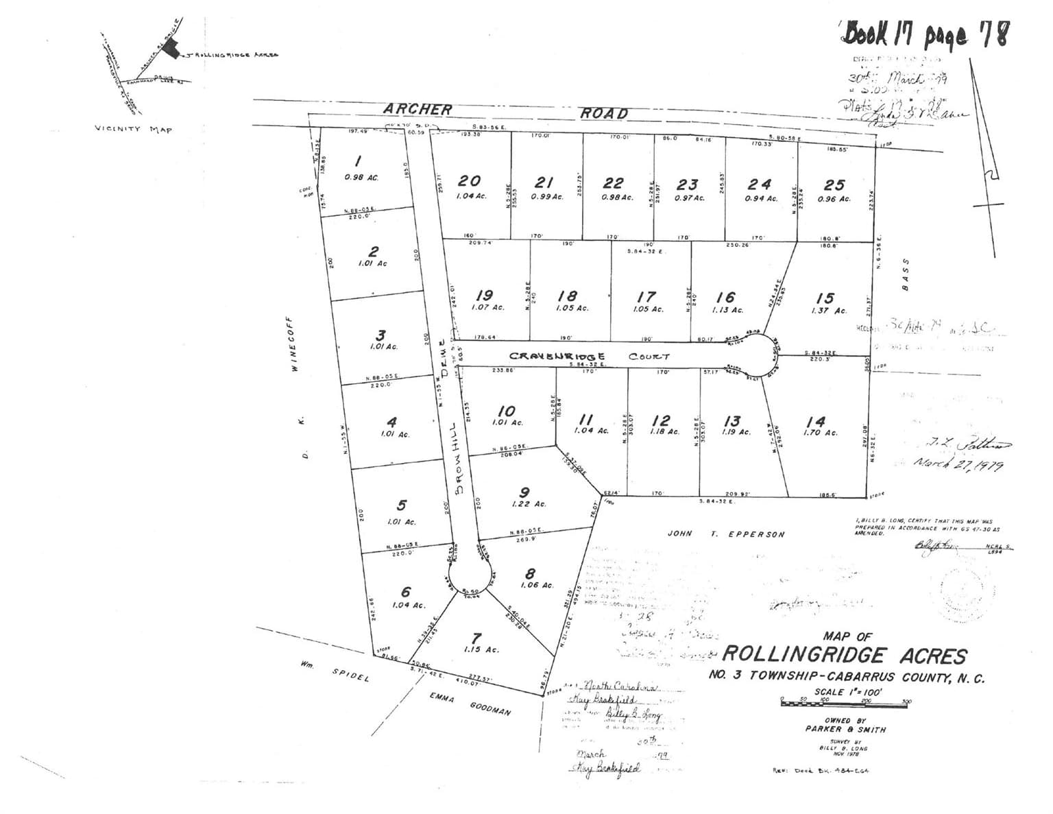 PLAT MAP (Lot 7) - 6365 Brownhill Drive, Davidson