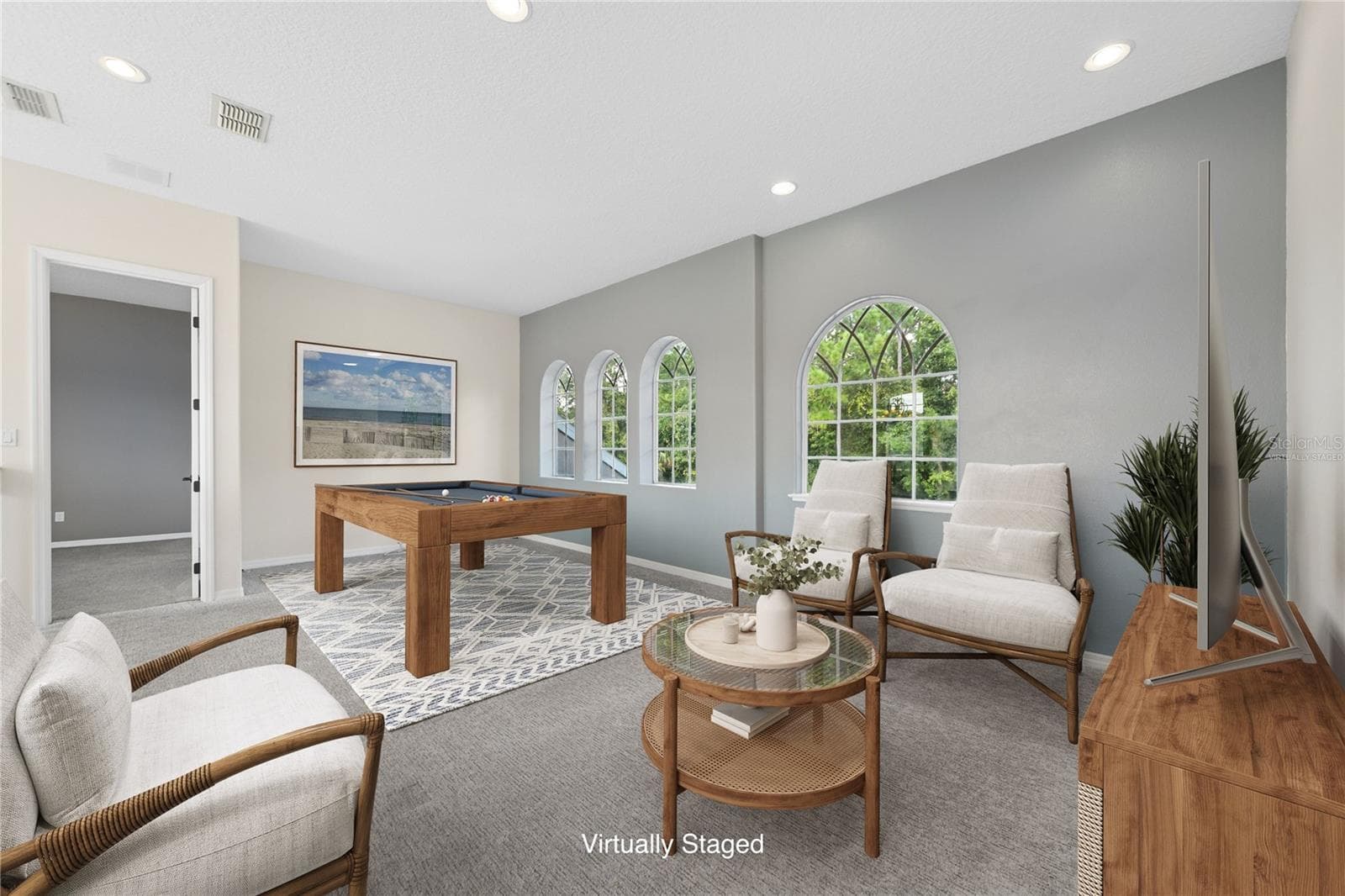 Now onto the 2nd floor, starting with this amazing game room or flex space at the top of the grand staircase for you to do with as you choose (photo virtually staged). - 16169 BRISTOL LAKE CIR, ORLANDO