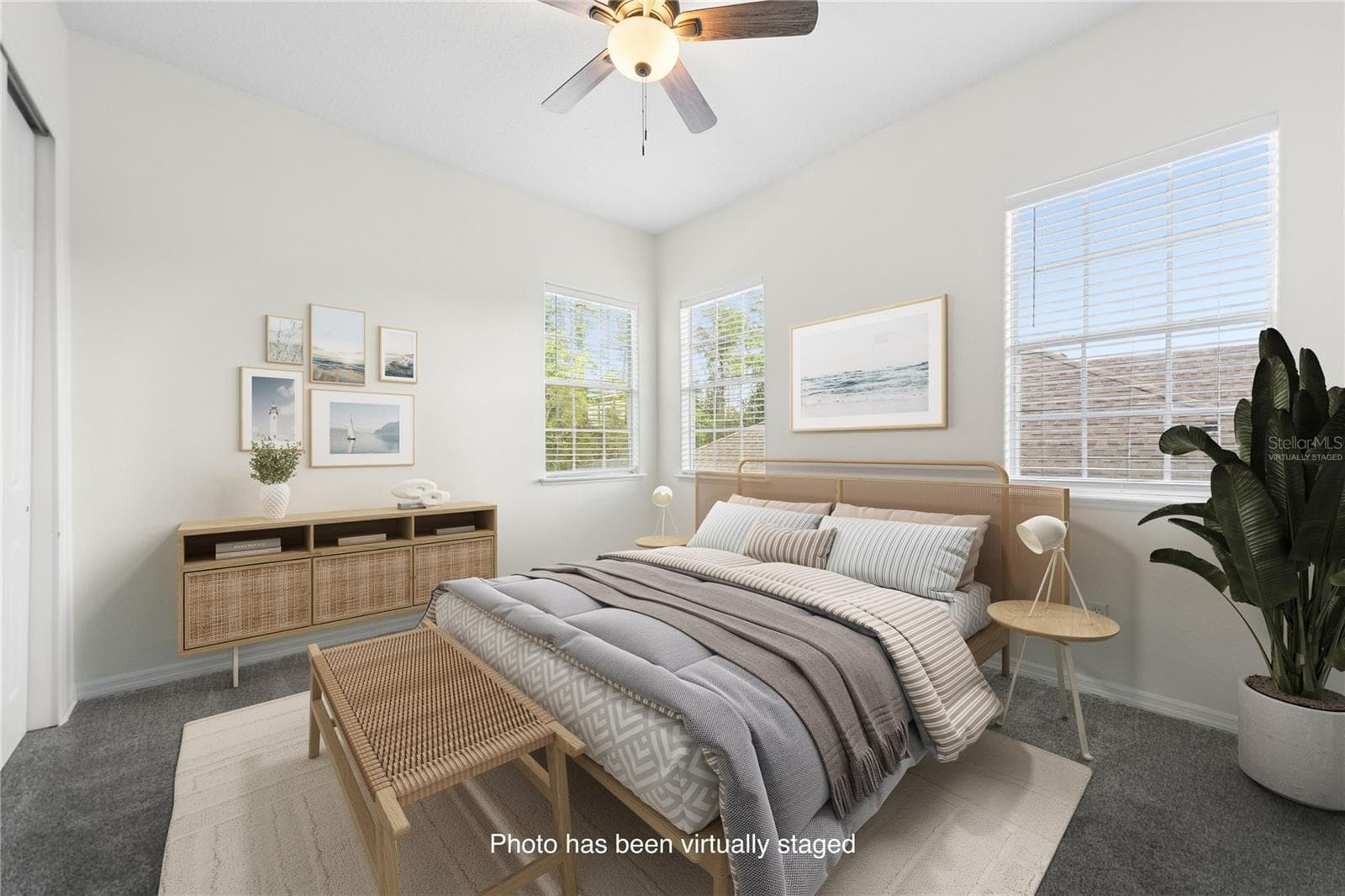 Bedroom 3, which is very spacious, definitely enough for a guest or multiple children. There is also a shared ensuite with bedroom 4 (photo virtually staged). - 16169 BRISTOL LAKE CIR, ORLANDO