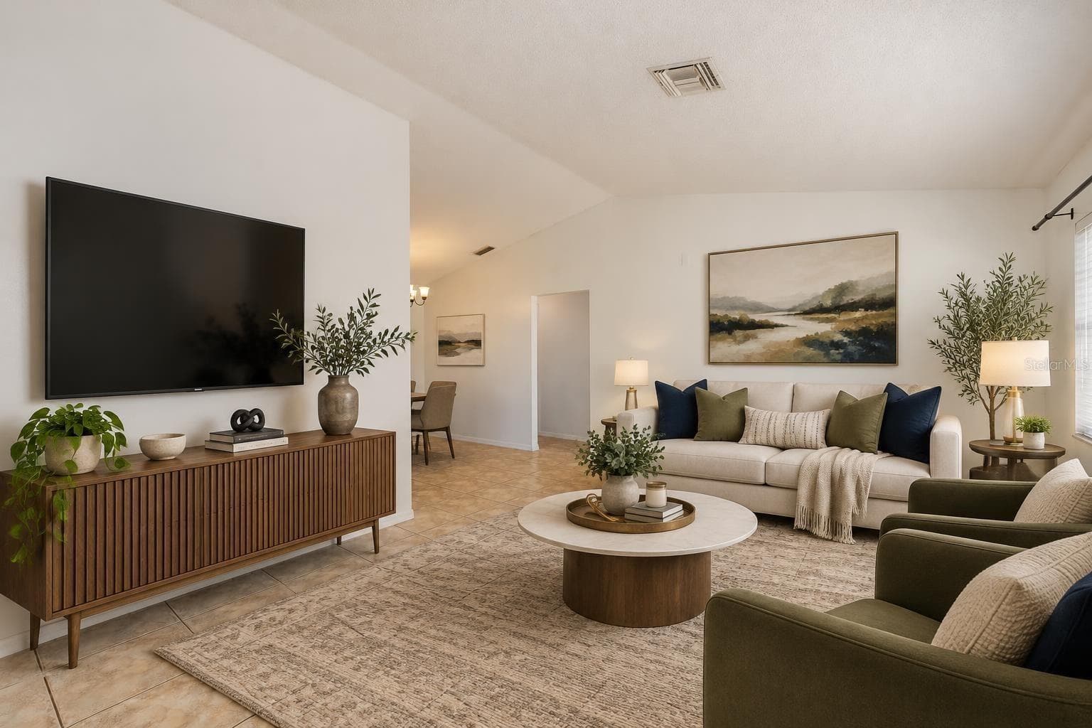Virtual staged living room - 8231 MATTHEW DR, NEW PORT RICHEY