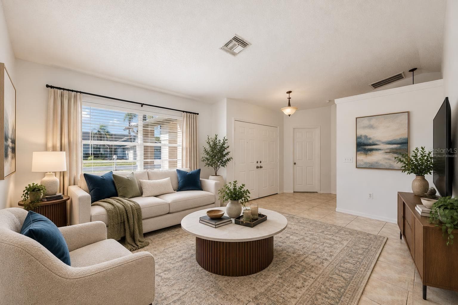 Virtually staged living room - 8231 MATTHEW DR, NEW PORT RICHEY