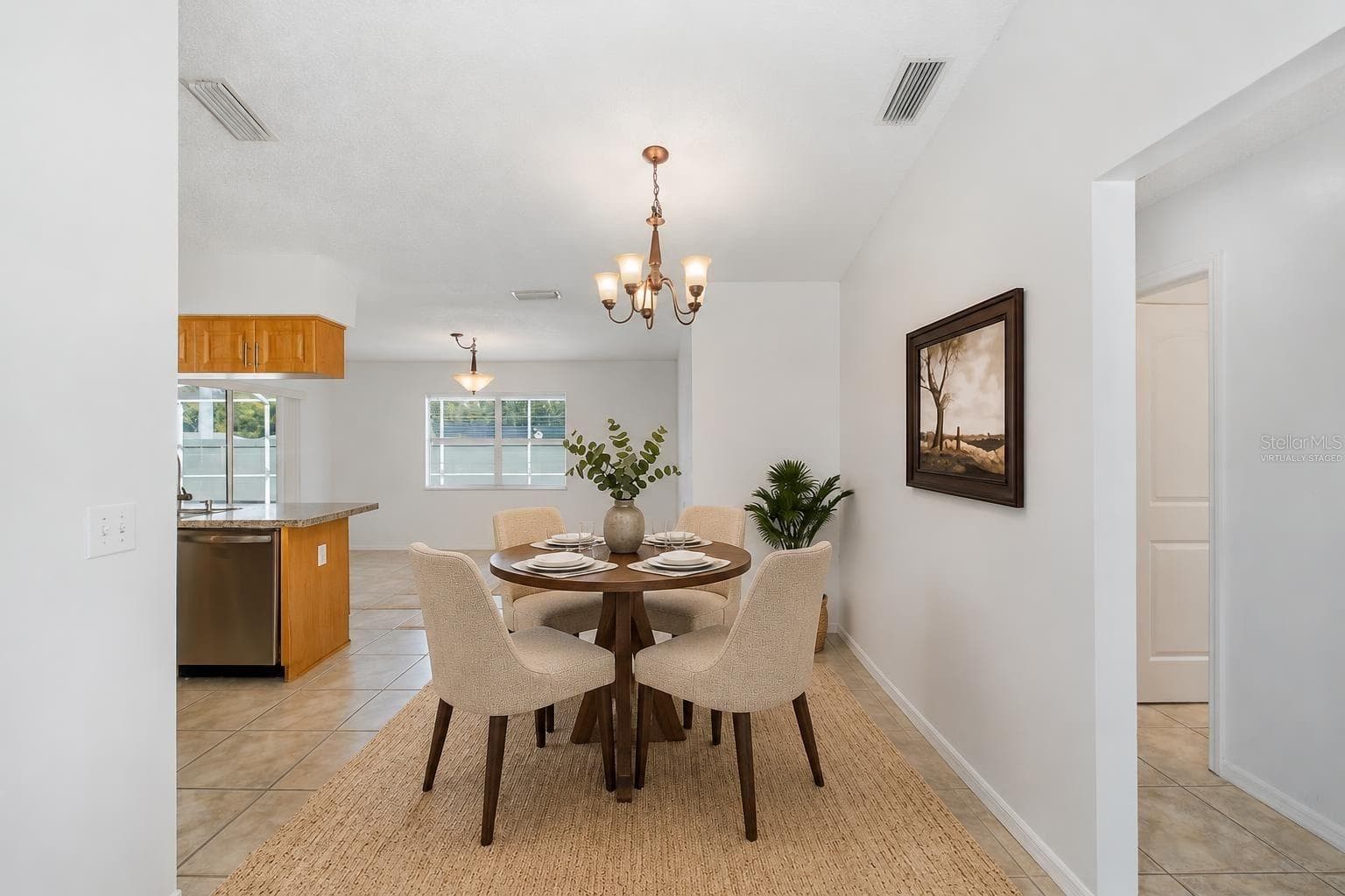 Virtually staged dining area - 8231 MATTHEW DR, NEW PORT RICHEY