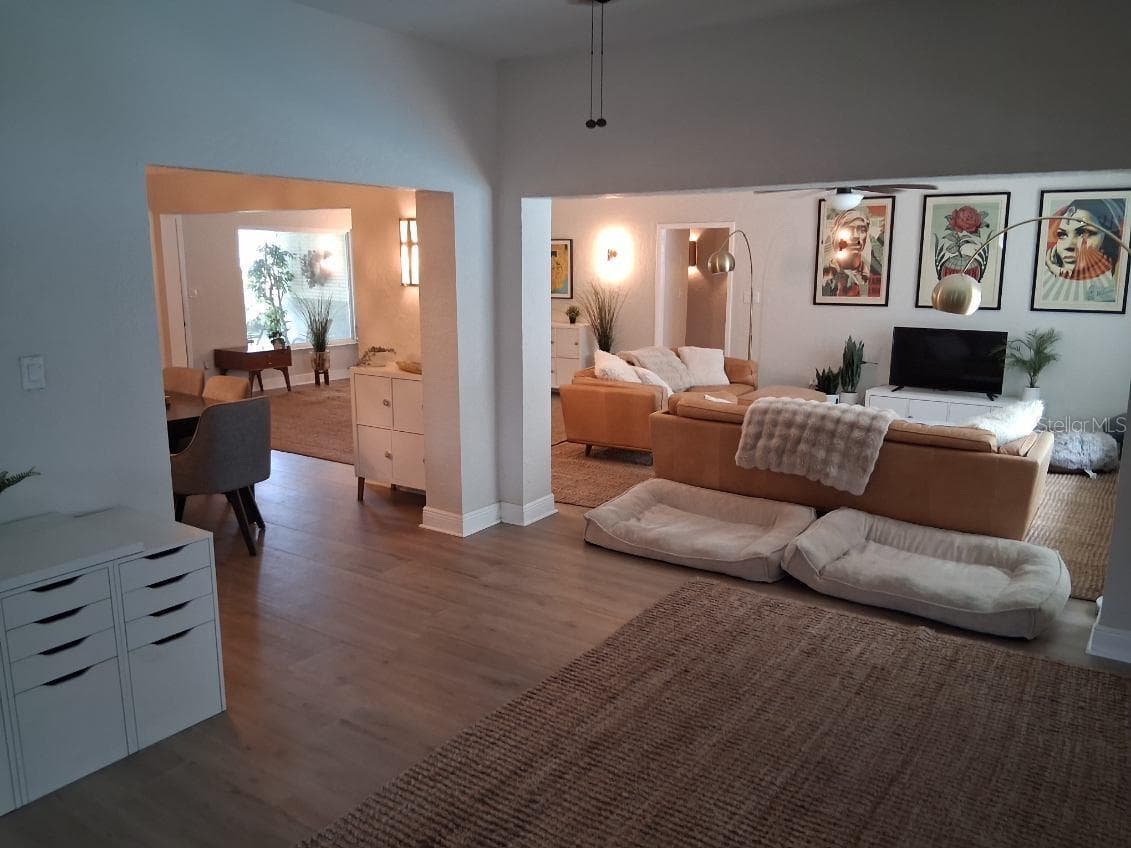 View from stairs to first floor - 8220 YARDLEY AVE N, ST PETERSBURG