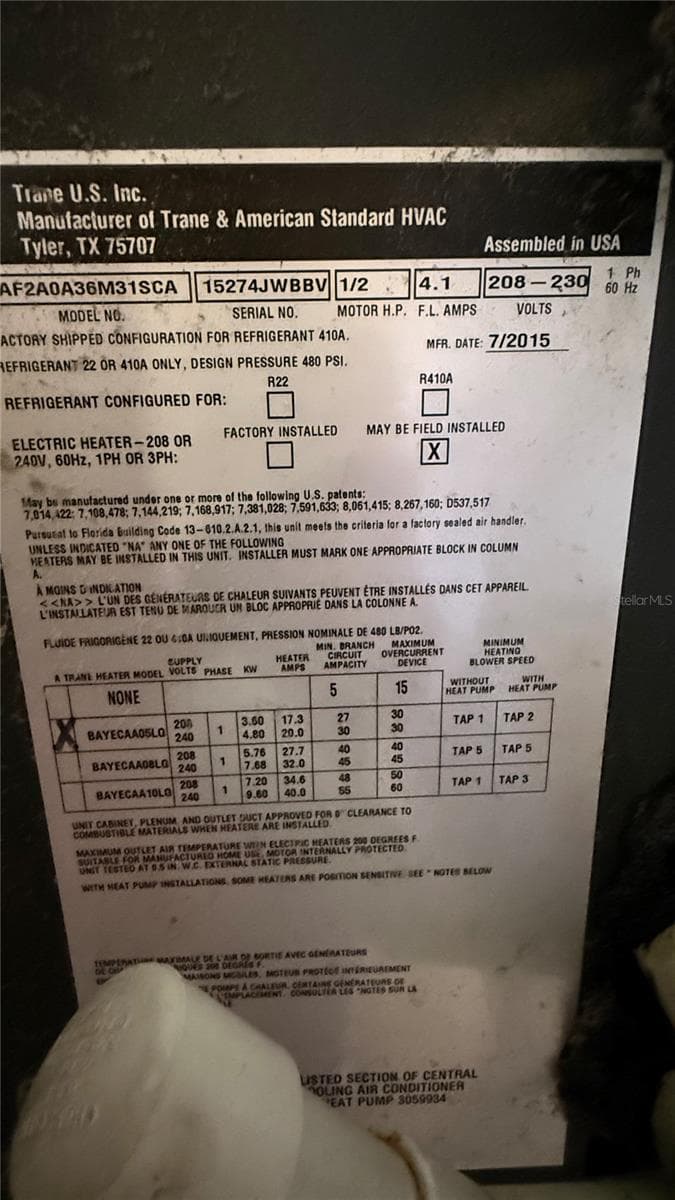 HVAC System 2015 - 2312 SW 20TH CT, OCALA