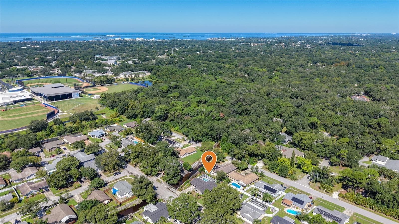 Aerial View Northwest - 1852 SOURWOOD BLVD, DUNEDIN